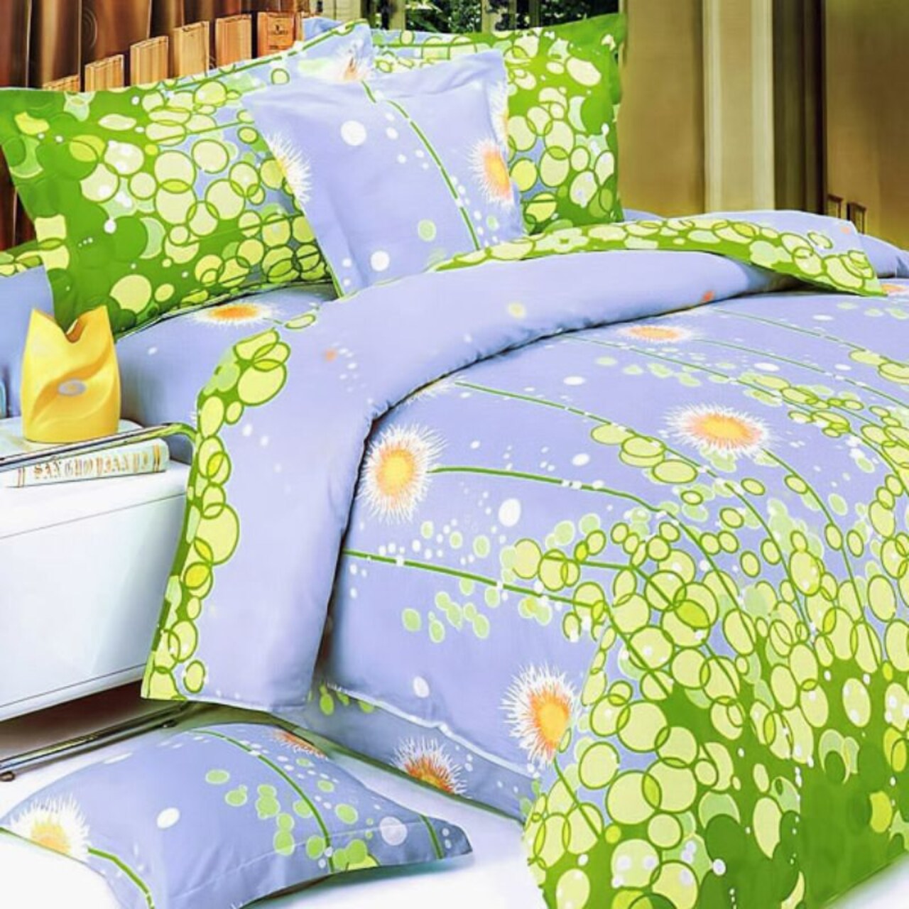 300GSM Comforter Set, Duvet Cover with Zipper, Fitted Sheet, Fade-Resistant, 14" Deep Pocket